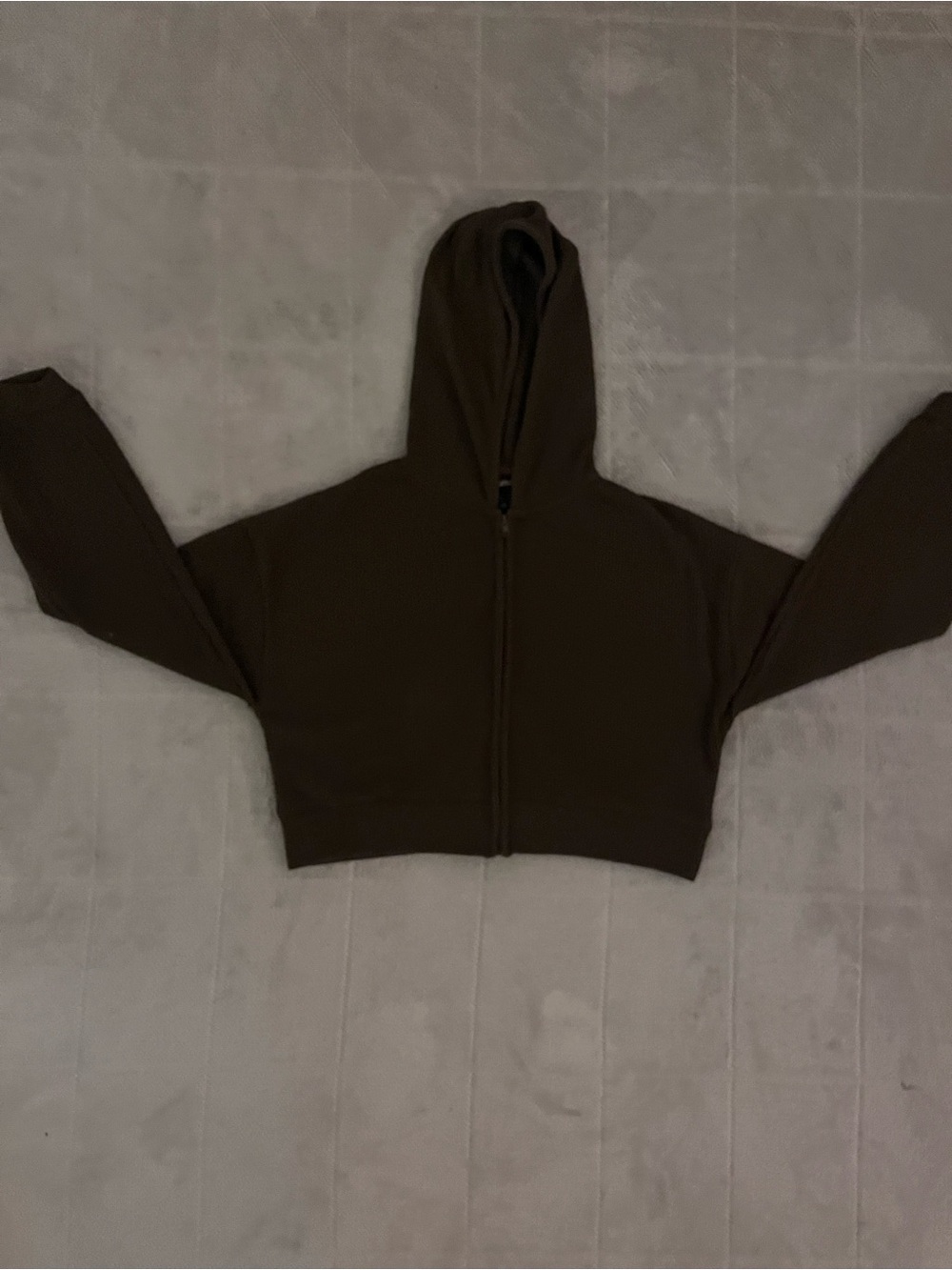 Streetwear Society Cropped Zip Hoodie - Dark Brown